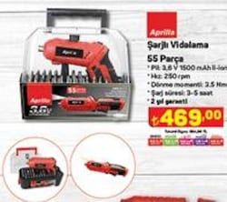 Aprilla Şarjlı Vidalama 55 Parça image