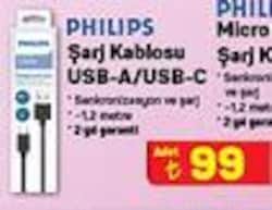 Philips Şarj Kablosu USB-A/USB-C image