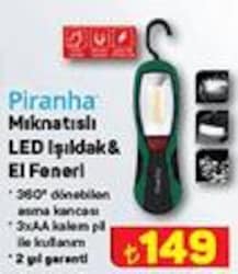 Piranha Mıknatıslı Led Işıldak&El Feneri image