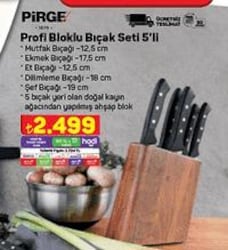 Pirge Profil Bloklu Bıçak Seti 5'li image