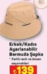 Erkek/Kadın Ayarlanabilir Bermuda Şapka image