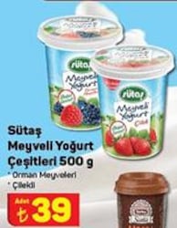 Sütaş Meyveli Yoğurt Çeşitleri 500 g Orman Meyveli/Çilekli image