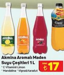 Akmina Aromalı Maden Suyu Çeşitleri 1 L image