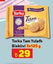 Torku Tam Yulaflı Bisküvi 3x125 g image