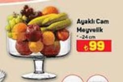 Lav Ayaklı Cam Meyvelik 24 cm image