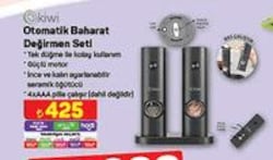 Kiwi Otomatik Baharat Değirmen Seti image
