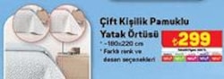 Çift Kişilik Pamuklu Yatak Örtüsü 180x220 cm image