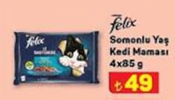 Felix Somonlu Yaş Kedi Maması 4x85 g image