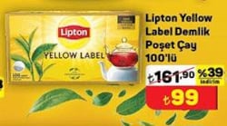 Lipton Yellow Label Demlik Poşet Çay 100'lü image