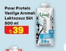 Pınar Protein Vanilya Aromalı Laktozsuz Süt 500 ml image
