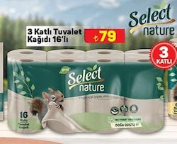 Select Nature 3 Katlı Tuvalet Kağıdı 16'lı image