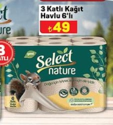 Select Nature 3 Katlı Kağıt Havlu 6'lı image