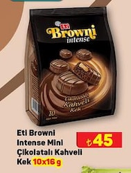 Eti Browni Intense Mini Çikolatalı Kahveli Kek 10x16 g image