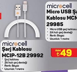 Microcell MCIP-12B 29992 Şarj Kablosu image