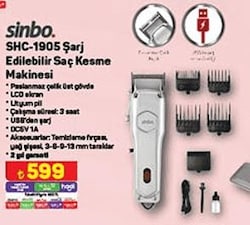 Sinbo SHC-1905 Şarj Edilebilir Saç Kesme Makinesi image