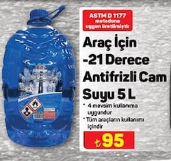 Araç İçin -21 Derece Antifrizli Cam Suyu 5 l image