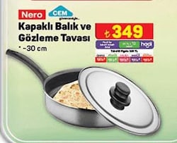 Cem Nero Kapaklı Balık ve Gözleme Tavası 30 cm image