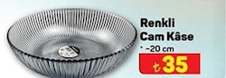 Renkli Cam Kase 20 cm image