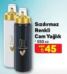 Sızdırmaz Renkli Cam Yağlık 550 cc image