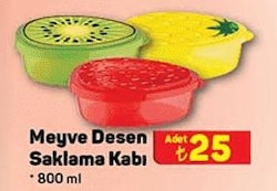 Meyve Desen Saklama Kabı 800 ml image