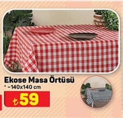 Ekose Masa Örtüsü 140x140 cm image