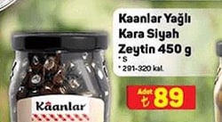 Kaanlar Yağlı Kara Siyah Zeytin 450 g image