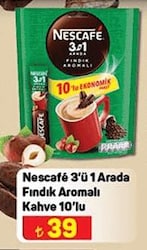Nescafe 3'ü 1 Arada Fındık Aromalı Kahve 10'lu image