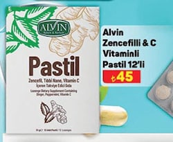 Alvin Zencefilli & C Vitaminli Pastil 12'li image