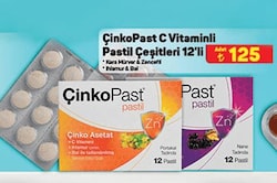 Çinkopast C Vitaminli Pastil Çeşitleri 12'li image