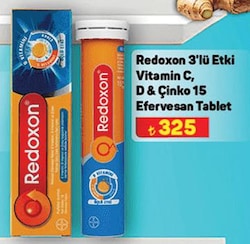 Redoxon 3'lü Etki Vitamin C/D & Çinko 15 Efervesan Tablet image
