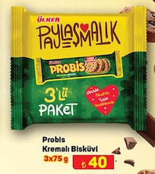 Ülker Probis Kremalı Bisküvi 3x75 g image