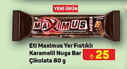 Eti Maximus Yer Fıstıklı Karamelli Nuga Bar Çikolata 80 g image
