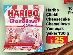 Haribo Çilekli Cheesecake Chamallows Yumuşak Şeker 130 g image