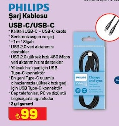 Philips Şarj Kablosu USB-C/USB-C image