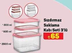 Sızdırmaz Saklama Kabı Seti 3'lü image