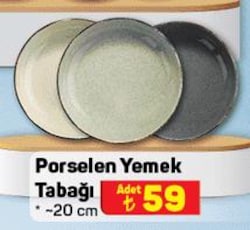 Kütahya Porselen Yemek Tabağı 20 cm image