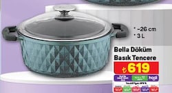 Taç Bella Döküm Basık Tencere 26 cm image