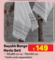 Saçaklı Banyo Havlu Seti 50x85 cm/140 cm image