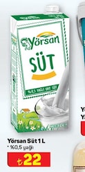 Yörsan Süt 1 l %0.5 Yağlı image