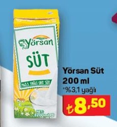 Yörsan Süt 200 ml image