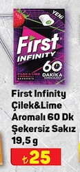 First Infinity Çilek&Lime Aromalı 60 dk Şekersiz Sakız 19,5 g image