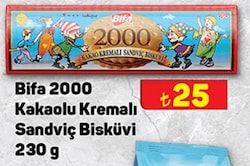 Bifa 2000 Kakaolu Kremalı Sandviç Bisküvi 230 g image