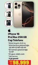 İphone 16 Pro Max 256 GB Cep Telefonu image