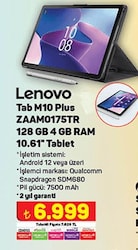 Lemovo Tab M10 Plus ZAAM0175TR 128 GB 4 GB Ram 10.61 Tablet image