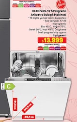 Hoover HI 3E7LOS-17 5 Programlı Ankastre Bulaşık Makinesi image