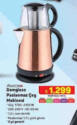 Awox Demglass Paslanmaz Çay Makinesi image