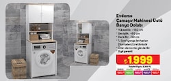 Evdemo Çamaşır Makinesi Üstü Banyo Dolabı image