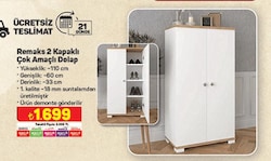 Remaks 2 Kapaklı Çok Amaçlı Dolap image