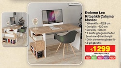 Evdemo Leo Kitaplıklı Çalışma Masası image