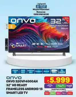Onvo 320V6000H 32inç led tv image